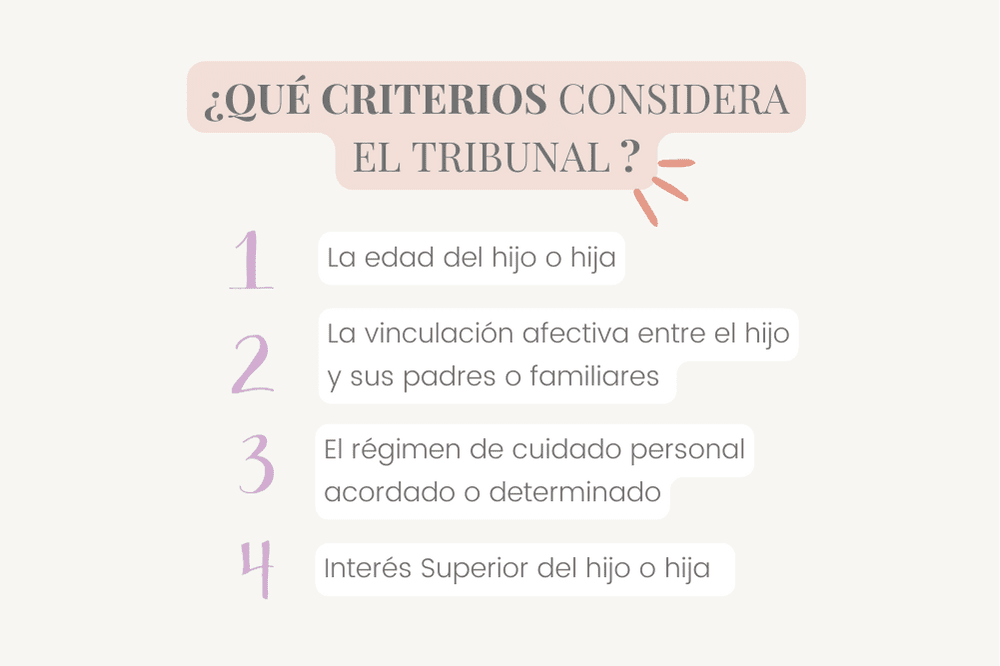 Criterios para visitas o relaciones directa y regular